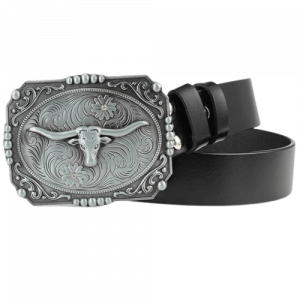 Ceinture Western en Cuir Noir