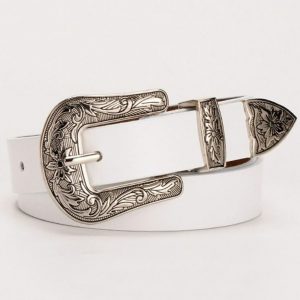 Ceinture Western en Cuir Pleine Fleur