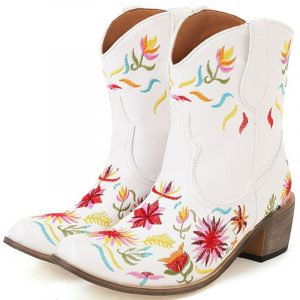 Bottines Western Blanches